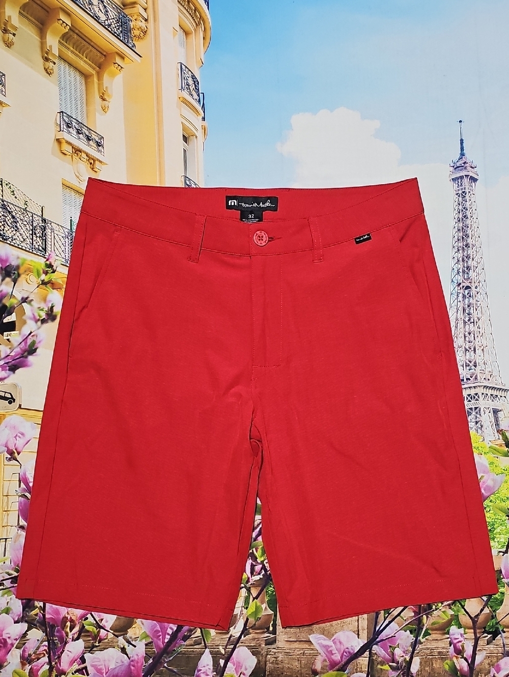 Travis Mathew Red Chino Shorts Size 32